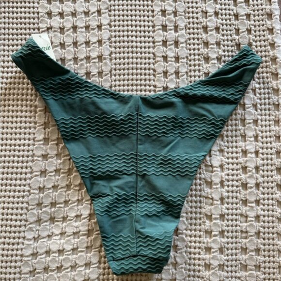 NEW Aerie Teal Wavy Textured‎ Bikini Bottom Size L - Picture 2 of 6